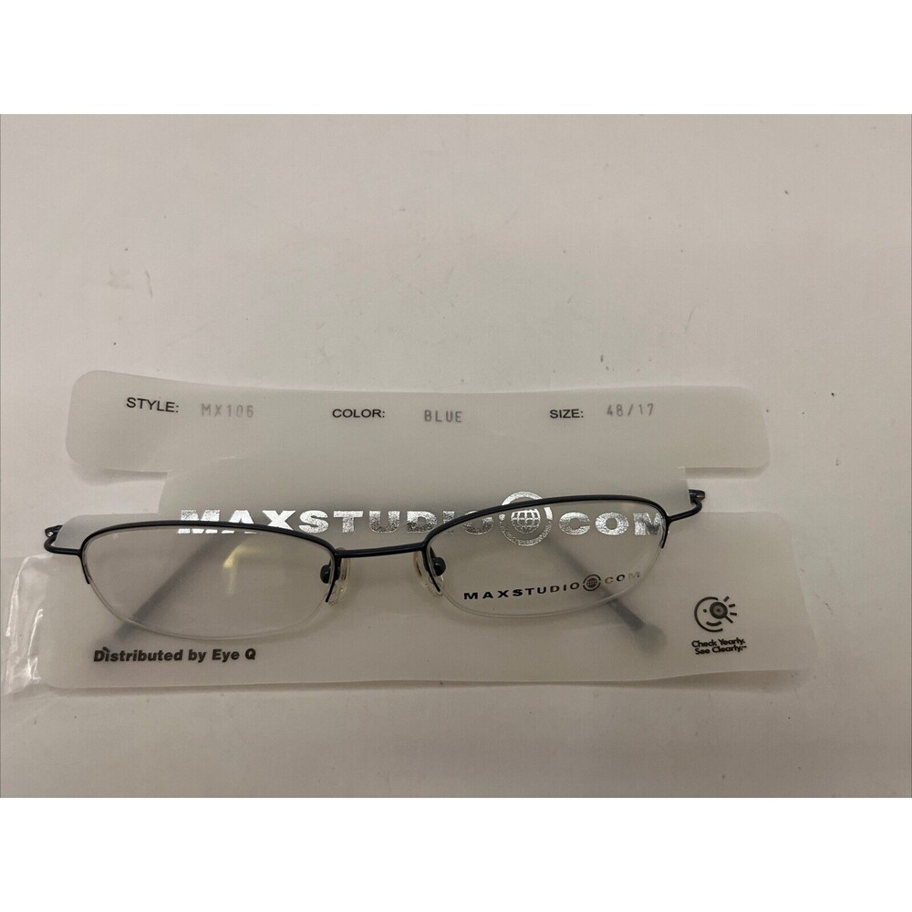 Max Studio Eyeglasses MX106 HalfRim Designer Demo Lens Blue 48-17-135